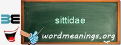 WordMeaning blackboard for sittidae